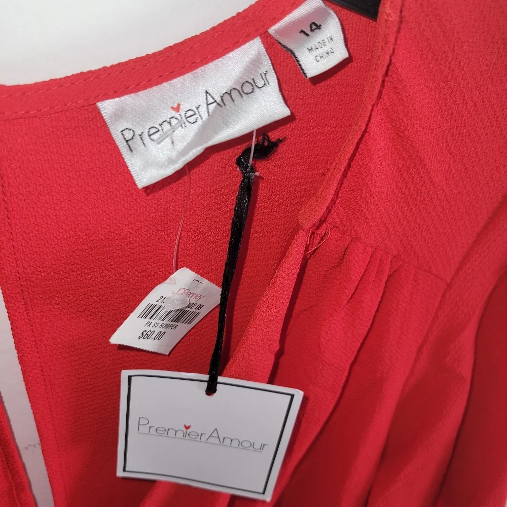 red romper with sleeves - Picture 4 of 12
